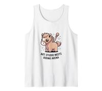 Kawaii Pony Art Studio Meets Riding Arena Horse Tank Top