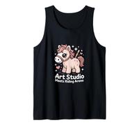Kawaii Pony Art Studio Meets Riding Arena Horse Tank Top