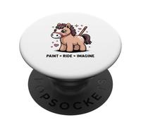 Kawaii Pony Paint Ride Imagine Creative PopSockets Adhesive PopGrip