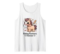 Kawaii Pony Riding Partners Forever Horse Tank Top