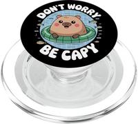 Kawaii Pool Float Capybara Vibes | Dont Worry Be Capy PopSockets PopGrip for MagSafe