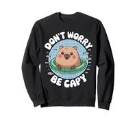 Kawaii Pool Float Capybara Vibes | Dont Worry Be Capy Sweatshirt