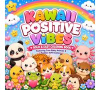 Kawaii Positive Vibes: Bold & Easy Coloring Book Featuring Cute Baby Animals and Positive Affirmations (Kawaii Coloring Books)