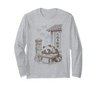 Kawaii Post Office Tanuki Sleepy Racoon Dog Cozy Harajuku Long Sleeve T-Shirt
