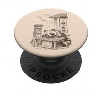 Kawaii Post Office Tanuki Sleepy Racoon Dog Cozy Harajuku PopSockets Adhesive PopGrip