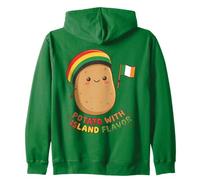 Kawaii Potato Jamaican Rasta Hat Irish Flag Island Flavor Zip Hoodie
