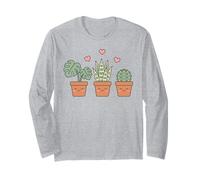 Kawaii Potted Plants Monstera Cactus Cute Long Sleeve T-Shirt