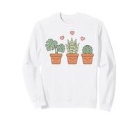 Kawaii Potted Plants Monstera Cactus Cute Sweatshirt