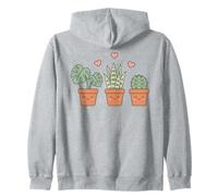 Kawaii Potted Plants Monstera Cactus Cute Zip Hoodie