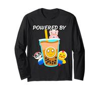 Kawaii Powered by Bubble Tea Boba Milk Tea Tapioca Pearls Long Sleeve T-Shirt