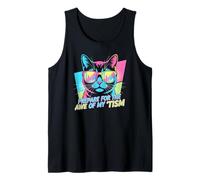 Kawaii Prepare Be in AWE TISM Cat Autism Dad Mom Motivated Tank Top