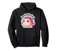 Kawaii Pufferfish Ocean Art Handle With Care Sea Life Design Pullover Hoodie