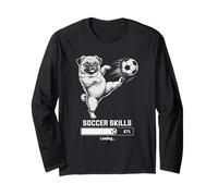 Kawaii Pug Soccer Skills Loading Dog Win Mom Mama Goals Long Sleeve T-Shirt