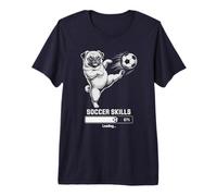 Kawaii Pug Soccer Skills Loading Dog Win Mom Mama Goals Premium T-Shirt