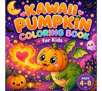 Kawaii Pumpkin Coloring Book for Kids: 50 Cute Halloween Adventures Featuring Adorable Characters, Magical Costumes, Dragons, Unicorns, Mermaids, Bunnies, Butterflies and More