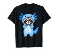Kawaii Raccoon Axolotl Costume Value Graphic T-Shirt, Men, Black, XL
