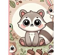 Kawaii Raccoon Composition Notebook - Cute Wide Ruled Journal for Kids, Students & Animal Lovers (7.5" x 9.25") - Kawaii Critter Collection