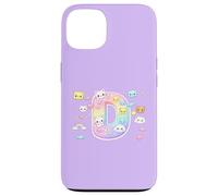 Kawaii Rainbow Bear Letter D Pastel Animal Alphabet Initial Case for iPhone 13