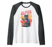 Kawaii Ramen Cat All Noods Matter Mom Selfie Pawsitive Dad Raglan Baseball Tee