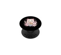 Kawaii Ramen Cat Cherry Blossom Sakura Japanese Anime Merch PopSockets Adhesive PopGrip