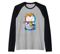 Kawaii Ramen Unicorn Anime Ramen Noodles Japan Manga Raglan Baseball Tee