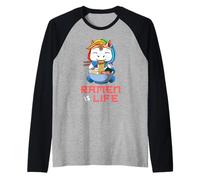 Kawaii Ramen Unicorn Ramen is Life Anime Japan Raglan Baseball Tee