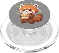 Kawaii Red Panda Bamboo Cat Munching Happily PopSockets PopGrip for MagSafe