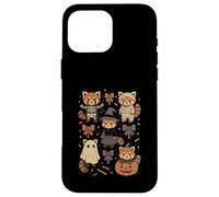 Kawaii Red Panda Halloween Skeleton Mummy Witch Case for iPhone 16 Pro Max