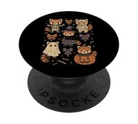 Kawaii Red Panda Halloween Skeleton Mummy Witch PopSockets Adhesive PopGrip