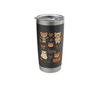 Kawaii Red Panda Halloween Skeleton Mummy Witch Stainless Steel Insulated Tumbler
