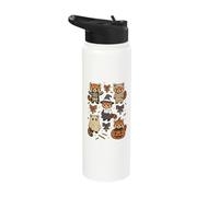 Kawaii Red Panda Halloween Skeleton Mummy Witch Stainless Steel Insulated Water Bottle