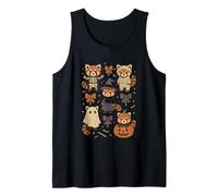 Kawaii Red Panda Halloween Skeleton Mummy Witch Tank Top