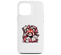 Kawaii Red Panda Japanese Cherry Blossoms Sakura Flower Art Case for iPhone 13 Pro Max
