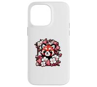 Kawaii Red Panda Japanese Cherry Blossoms Sakura Flower Art Case for iPhone 14 Pro Max