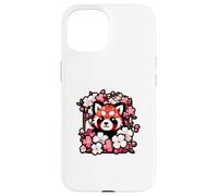 Kawaii Red Panda Japanese Cherry Blossoms Sakura Flower Art Case for iPhone 15