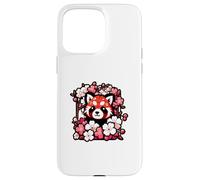 Kawaii Red Panda Japanese Cherry Blossoms Sakura Flower Art Case for iPhone 15 Pro Max