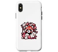 Kawaii Red Panda Japanese Cherry Blossoms Sakura Flower Art Case for iPhone X/XS