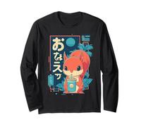 KAWAII RED SQUIRREL DRINKING SODA - CUTE JAPANESE STYLE Long Sleeve T-Shirt
