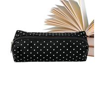 Kawaii Retro Pen Pouch Large Capacity Canvas Pencil Bag with Dot Design | Kawaii Retro Pen Pouch With Large Capacity Canvas Design And Dot Print, Ideal For Storing Writing Tools And Art Supplies