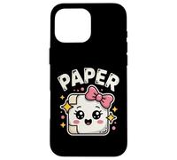 Kawaii Rock Paper Scissors PAPER Cute Bow Face Case for iPhone 16 Pro Max