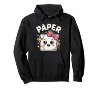 Kawaii Rock Paper Scissors PAPER Cute Bow Face Pullover Hoodie