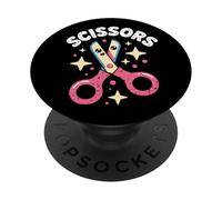 Kawaii Rock Scissors Scissors Scissors Cute Bow Face PopSockets Adhesive PopGrip