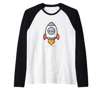 Kawaii Rocket Space Cartoon Raglan Baseball Tee