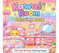 Kawaii Room Coloring Book for Kids: 73 Cute and Relaxing Coloring Pages: A Cute and Cozy Coloring Book for Kids Ages 4-8 with Kawaii Bedrooms, Sweet Decorations, and Stress-Free Coloring Fun