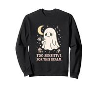 Kawaii Sad Ghost Cute Creepy Moon Aesthetic Sweatshirt