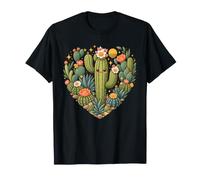 Kawaii Saguaro Cactus Heart Shape Desert Art Succulent T-Shirt
