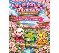 Kawaii Sakura Adventure Coloring Book: Cute Bunny, Frog and Duck Exploring Spring in Japan: A Cute Springtime Japan Coloring Journey Filled with Sakura Trees Sweet Animal Friends and Relaxing Scenes