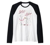 Kawaii Sakura Bunny Spring Japanese Art Cute Rabbit Floral Raglan Baseball Tee