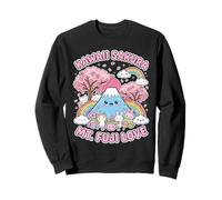 Kawaii Sakura Mt Fuji Cute Japanese Anime Cherry Blossom Art Sweatshirt