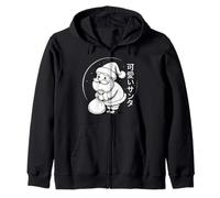 Kawaii Santa Claus - Cute Japanese Christmas Zip Hoodie